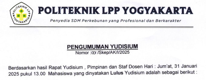 SK Yudisium 31 Januari 2025